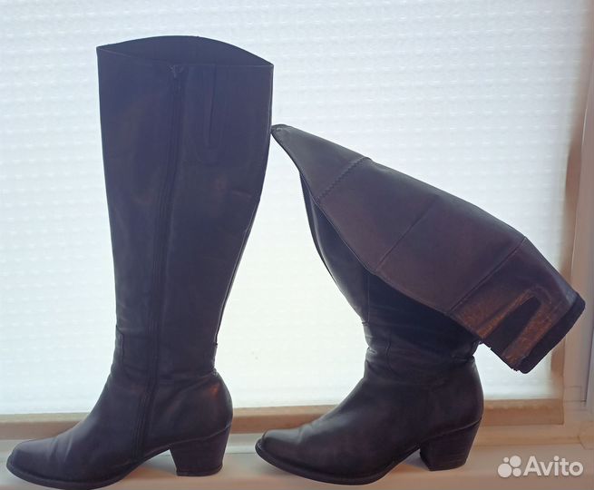 Сапоги женские кожаные 39 40 размер