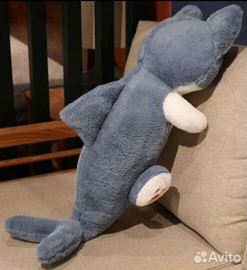 Кот акула мягкая игрушка подушка, 85см, новая