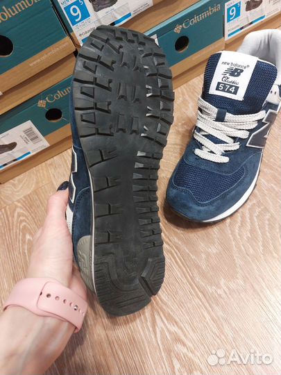 Кроссовки New Balance 574 синие натуральные