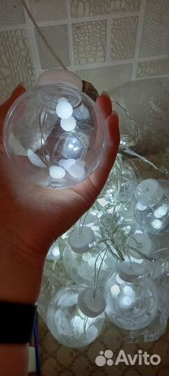 Гирлянда штора занавес - шары в ретро стиле 3х1м