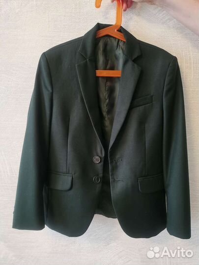 Пиджак школьный зелёный 134