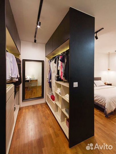 Гардеробная за перегородкой