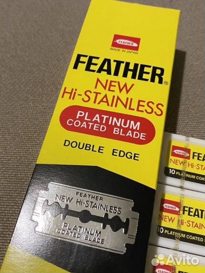 Блок лезвий Feather Platinum (200 шт) 10шт в пачке