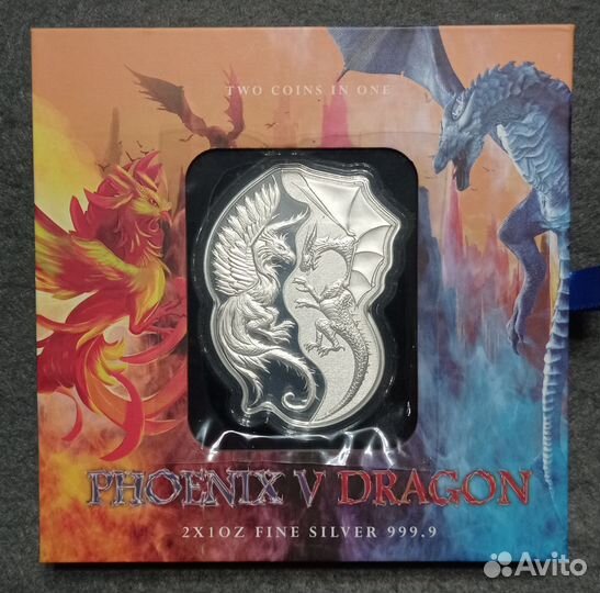 Монеты Соломоновы острова Дракон и Феникс Серебро