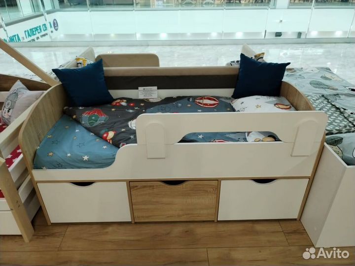 Детская кровать 3 ящика новая