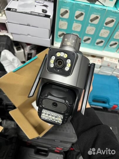 Камера видеонаблюдения wifi уличная двойная