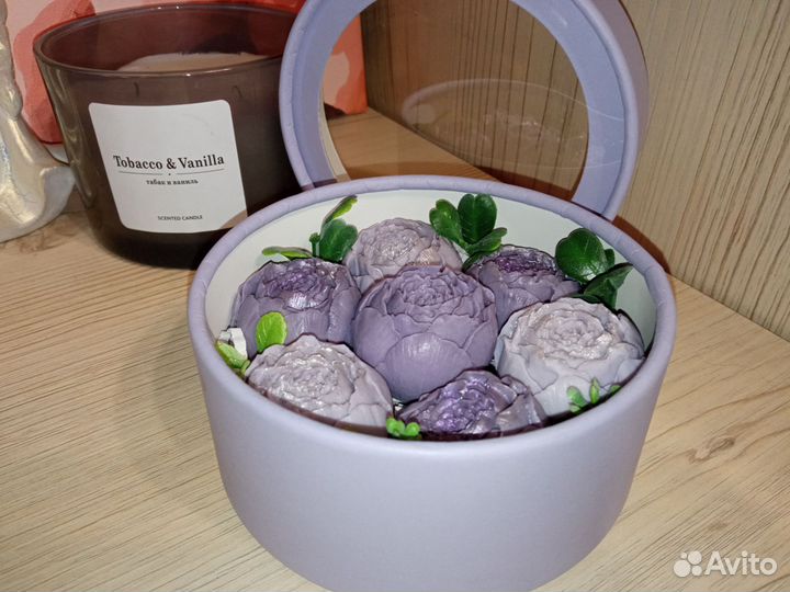 Пионы, мыло ручной работы