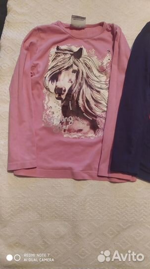 Пакетом для девочки 110-116: джинсы, 3 лонга