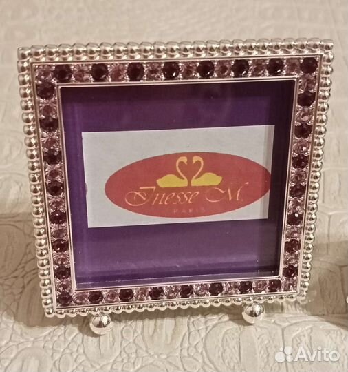 Фоторамка 5,5*5,5 металл, стразы