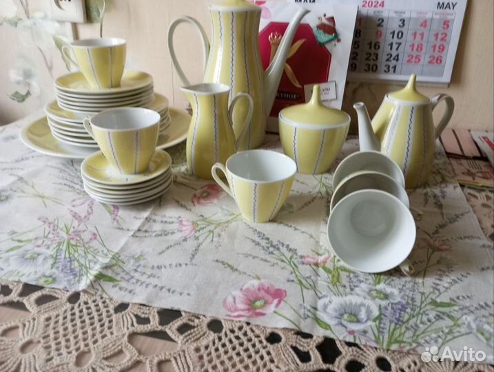 Сервиз ГДР времен СССР чайно-кофейный. Винтаж