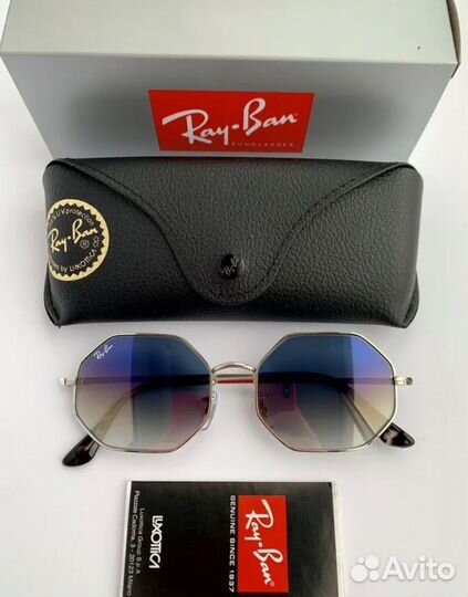 Очки ray ban octagon голубые