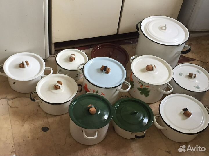 Кастрюля эмалированная СССР б/у