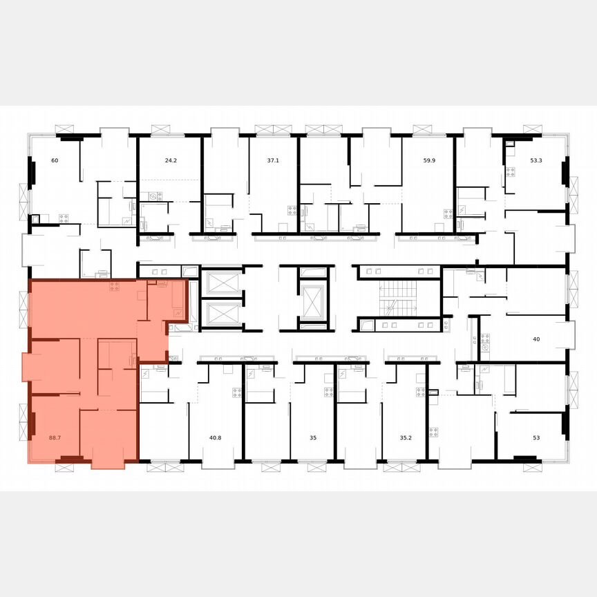 3-к. квартира, 88,7 м², 5/14 эт.