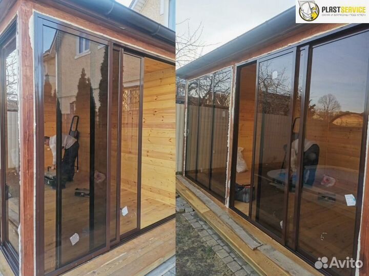 Раздвижные алюминиевые окна, двери, витражи