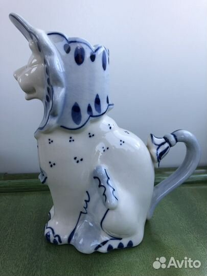 Молочник лев Гжель СССР