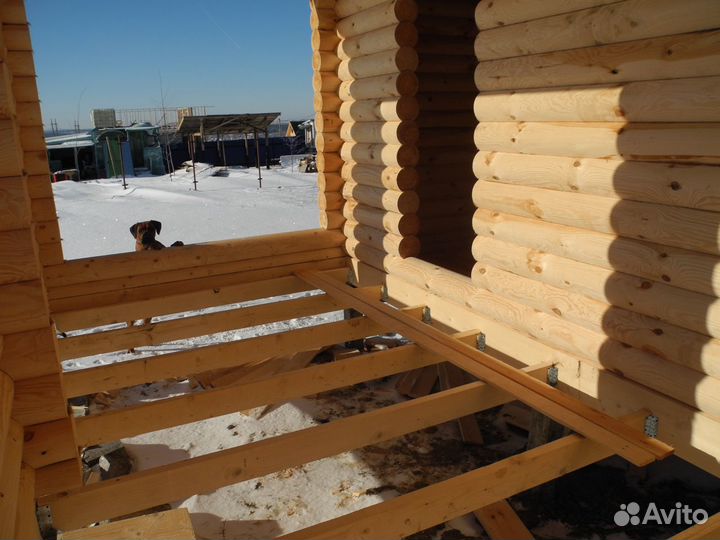 Сруб дома - бани 6х8.75м. полтора этажа (Видео)