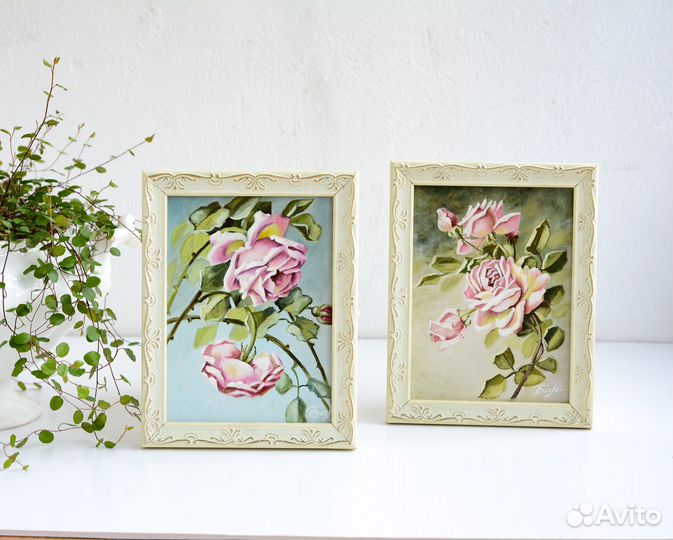 Разные картины маслом с розами подарок девушке
