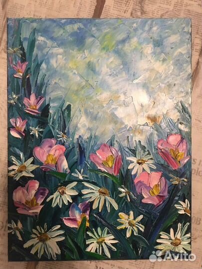 Картина маслом на холсте цветы