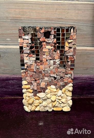 Мозаичное панно с зеркальной мозаикой «Замок» ручн