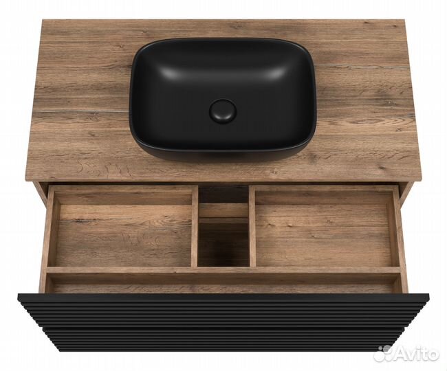 Тумба под раковину Brevita Dakota 100 (черная)