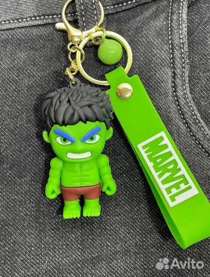 Брелок для ключей на рюкзак Халк marvel