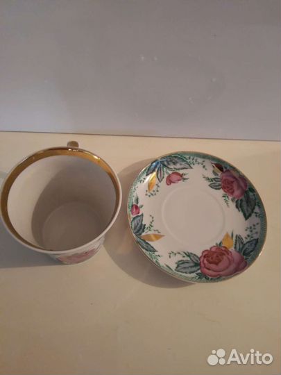 Бокал с блюдцем фарфор лфз