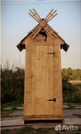 Уличный туалет деревянный SKU005