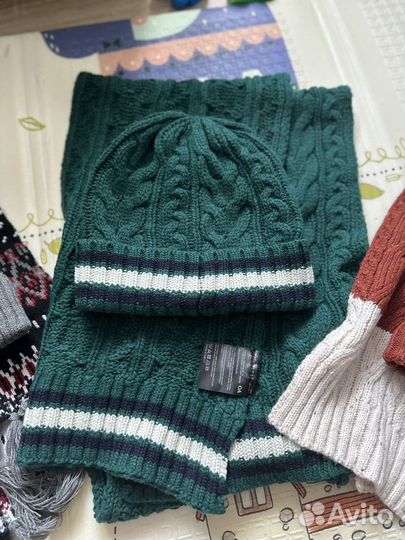 Набор шапка и шарф мужской разные Новые