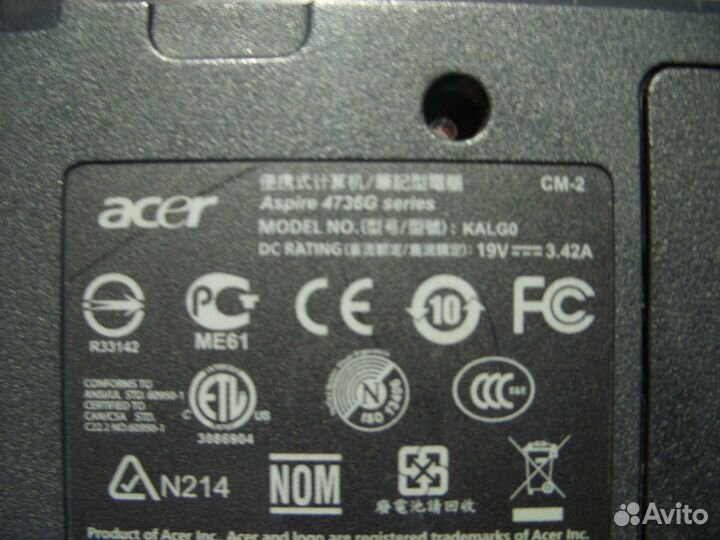 Ноутбук acer 4736g в разборке с проблемами