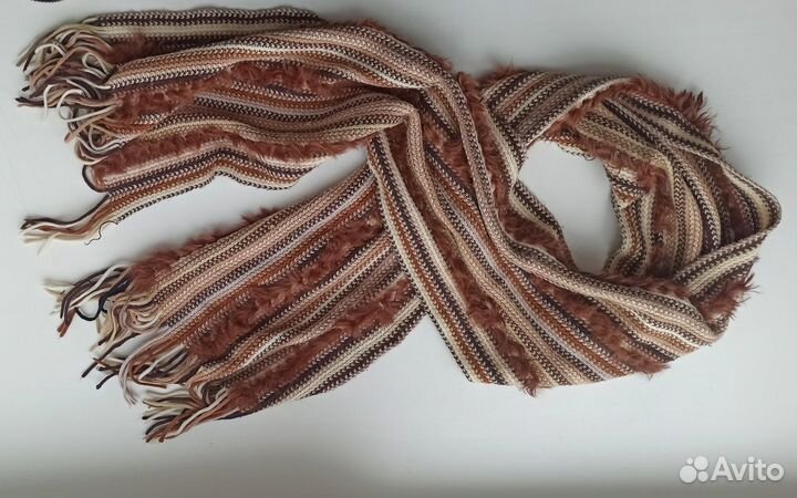 Codello шарф с натуральным мехом Германия полоска