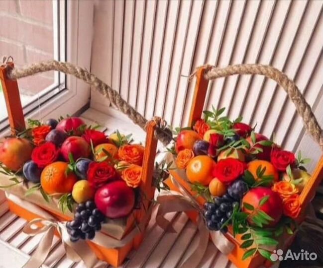 Съедобные букеты, фруктовые корзины