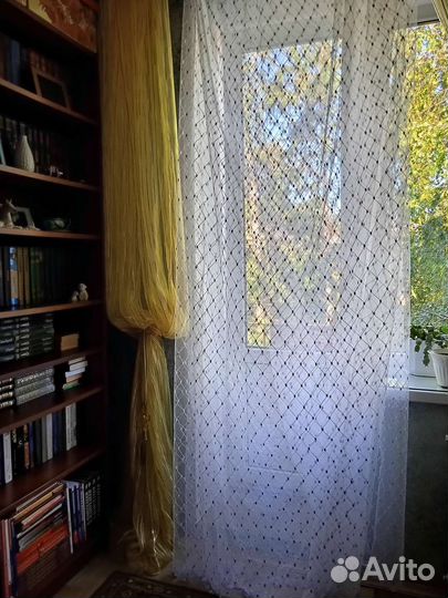 Тюль белая бу, высота 2,60, ширина 5,00 метров