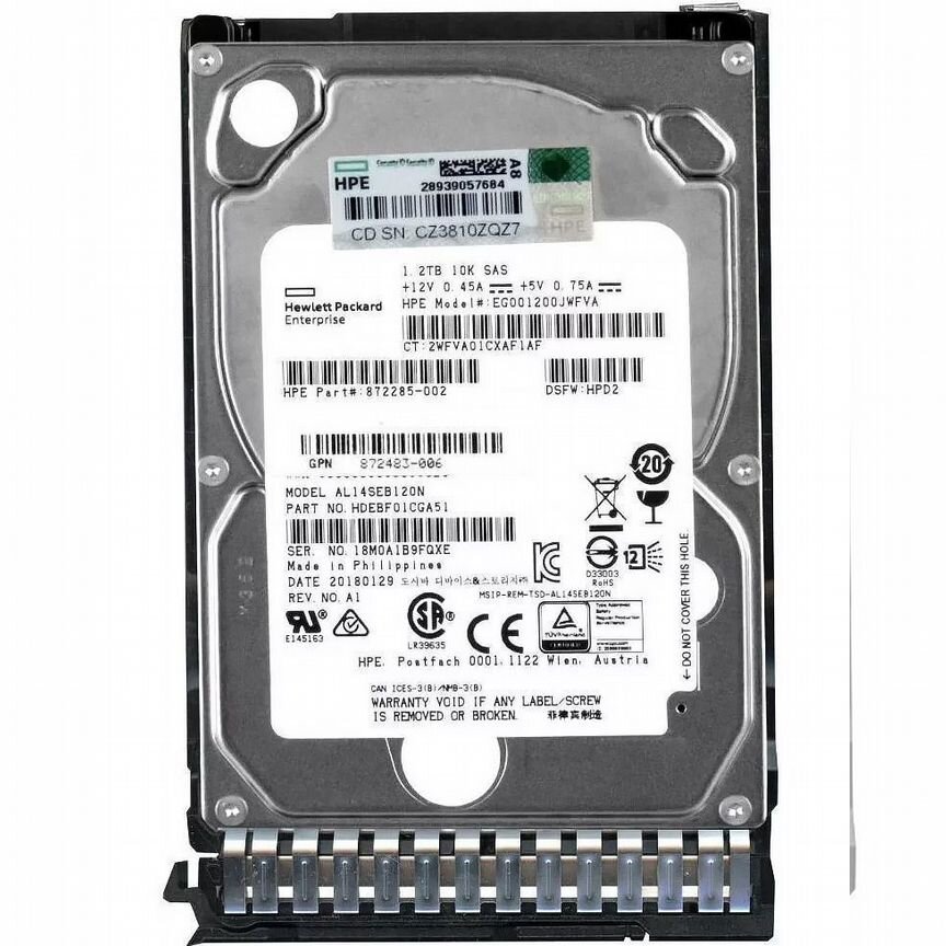 [EG001200JWFVA] Жесткий Диск Hp 1,2tb Sas 2,5" Hdd Eg001200jwfva