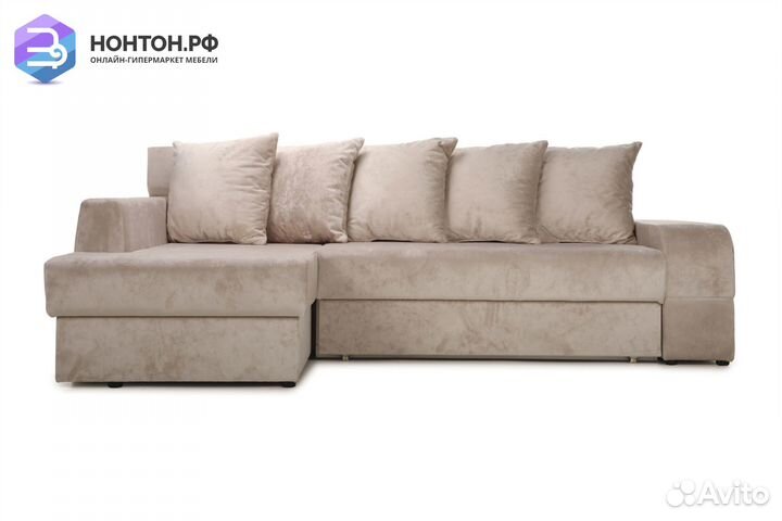 Диван угловой еврокнижка Марго бежевый