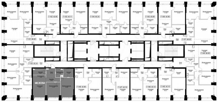 2-к. квартира, 65,5 м², 11/55 эт.