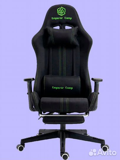 Игровое кресло тканевое с подножкой