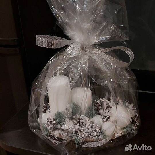 Новогодния композиция со свечами