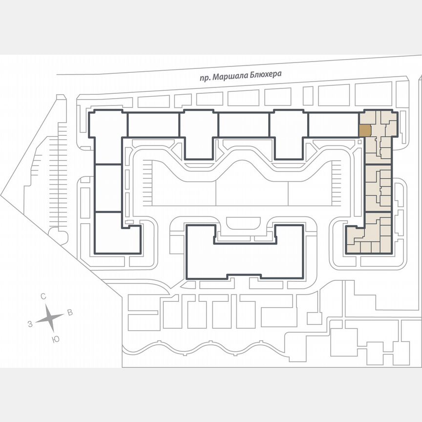 1-к. квартира, 43,8 м², 6/17 эт.