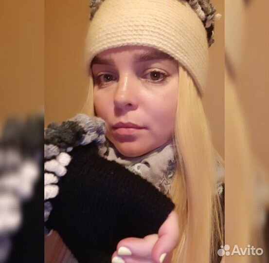 Шапка и митенки (кубаночка)