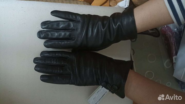 Перчатки кожаные утеплённые