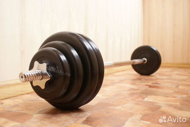 Штанга (блины 4x5/2x2.5/2x1.25 + гриф) вес 33.2 кг