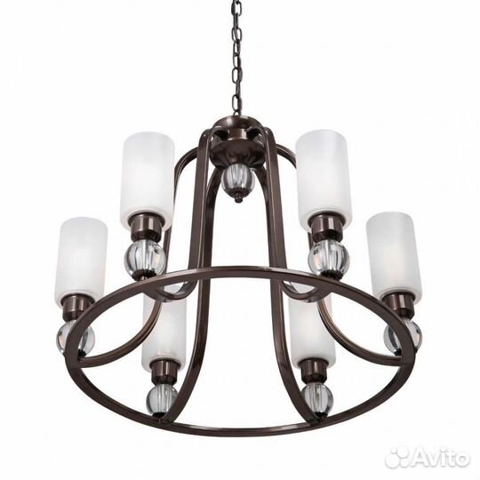 Люстра подвесная металл и стекло в спальню