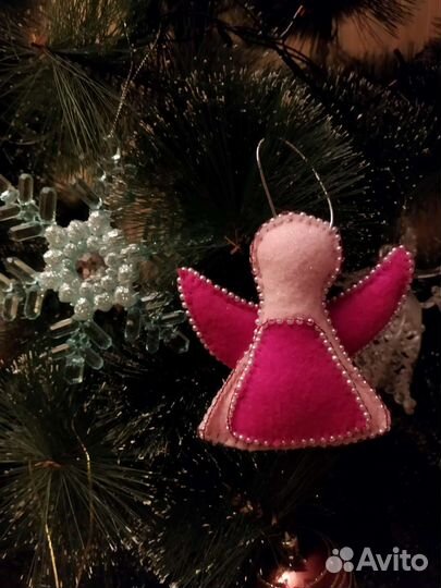 Ангелочки мягкие фигурки из фетра, макраме