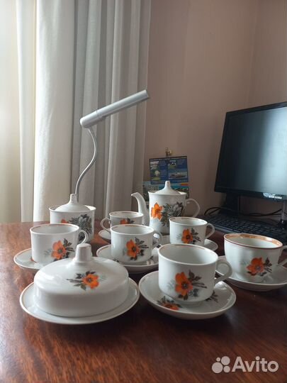 Красивый чайный сервиз СССР новый