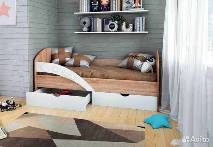 Кровать Космос с 3D-бортиком мдф 80х160