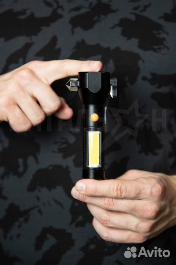 Тактический фонарь со стеклобоем T6+COB