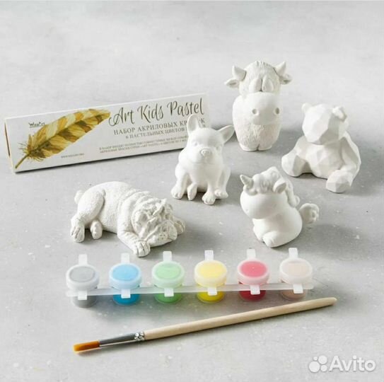 Подарочный набор с гипсовыми фигурками для детей