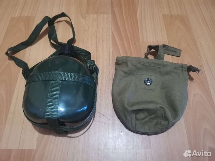 Фляга Фляжка походная 1 литр, хаки, темно-зеленый