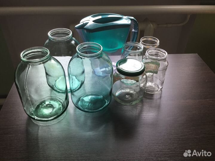 Банки стеклянные, кувшин Аквафор и др