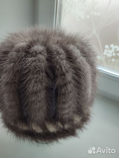 Шапка вязанная норка